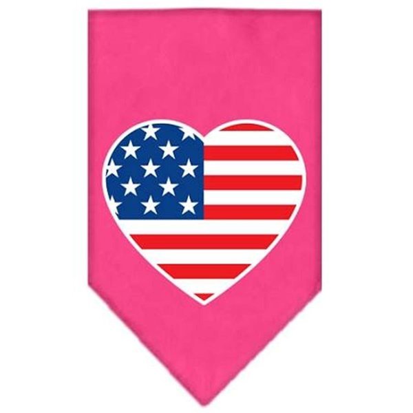 Unconditional Love American Flag Heart Screen Print Bandana Bright Pink Small UN812583